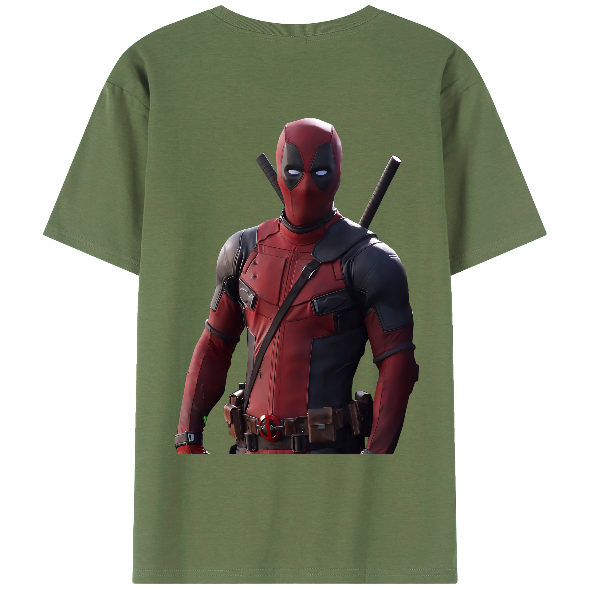 （画像用） Deadpool デッドプール 綿100％ メンズ半袖Tシャツ（バックプリント） 通気性